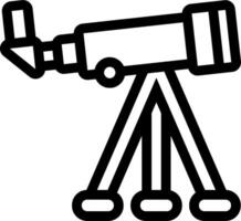 A black and white drawing of a telescope vector
