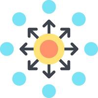 A sun with arrows pointing in different directions vector