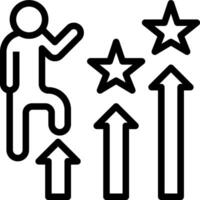 A man is climbing up a star and arrows vector