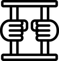 A black and white illustration of two hands holding a bar vector