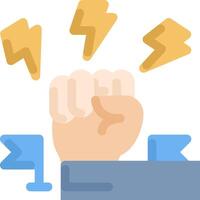 A fist with lightning bolts coming out of it vector