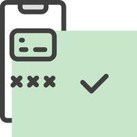 A phone and a check mark are shown next to each other vector