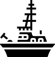 A black and white ship icon on a white background vector