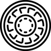 A black and white image of a wheel vector