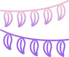 A purple and pink banner with leaves vector