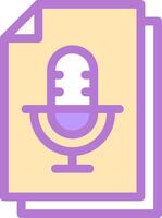 A microphone icon on a file folder vector