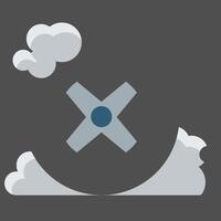 An x and a cloud icon on a gray background vector