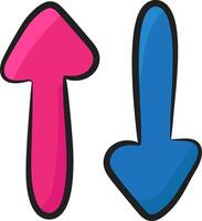 Two pink and blue arrows pointing in different directions vector