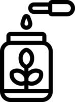 A jar with a plant in it and a syringe vector