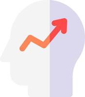 A person's head with an upward arrow pointing up vector