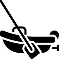 Boat with paddle and oar vector