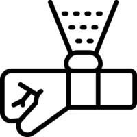 A black and white illustration of a hand with a glove vector