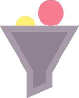 A funnel with two balls in it vector