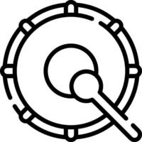 A drum with a stick and a magnifying glass vector