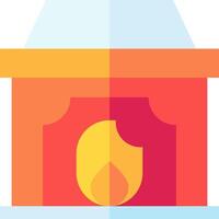 A flat icon of a fireplace vector