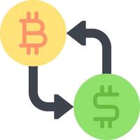 Bitcoin and dollar symbol vector