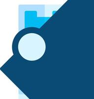 A blue wallet with a blue button on it vector