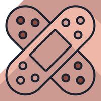 A bandage icon with a long shadow vector