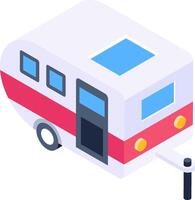 A small camper trailer is shown on a white background vector