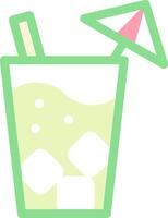 A drink with a straw and umbrella in it vector
