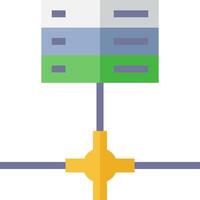 A diagram of a computer with a server and a network vector
