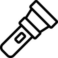 A black and white outline of a flashlight vector