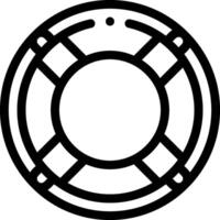 A black and white illustration of a life preserver vector