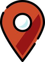A location marker icon with a white dot vector