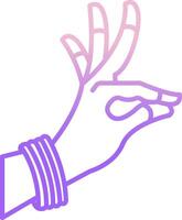 A hand with a finger up and a peace sign vector