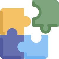 A puzzle piece with two pieces missing vector