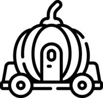 A pumpkin carriage icon on a white background vector
