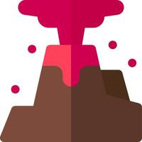 A volcano with pink lava and a pink smoke coming out vector