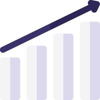 A graph showing a growth in sales vector