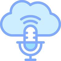 A microphone with a cloud icon vector
