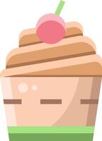 A cupcake with a cherry on top vector