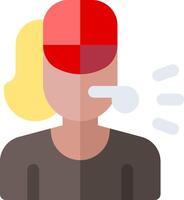 A person with a red cap on their head vector