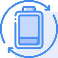 A blue battery icon with a circle around it vector