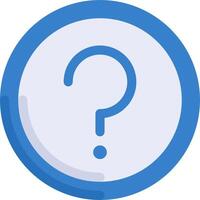 A question mark icon in a blue circle vector
