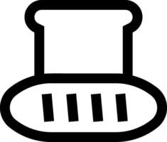 A black and white icon of a toaster vector