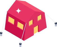 A red house with a yellow star on it vector