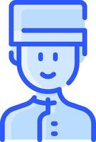 A blue icon of a man in a hat vector