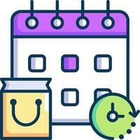 A calendar and a clock icon vector