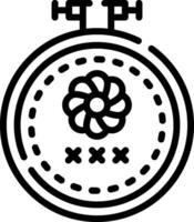 A black and white image of a clock with a flower vector