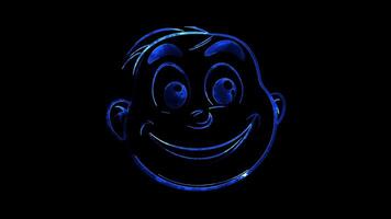 Neon frame effect, Face with Tears of Joy - Hilarity on black background video