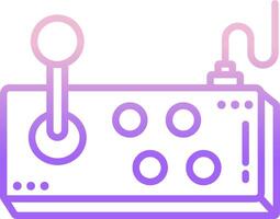 A purple and white icon of a game controller vector