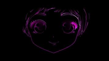 Neon frame effect, Face with Dazed Expression - Disorientation on black background video