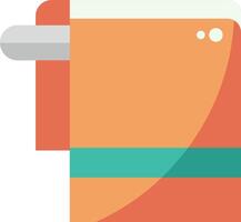 A colorful orange and green notebook with a pencil vector