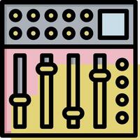 A mixer with four knobs and buttons vector