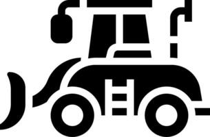 A black and white image of a tractor vector