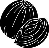 An illustration of a black and white onion vector